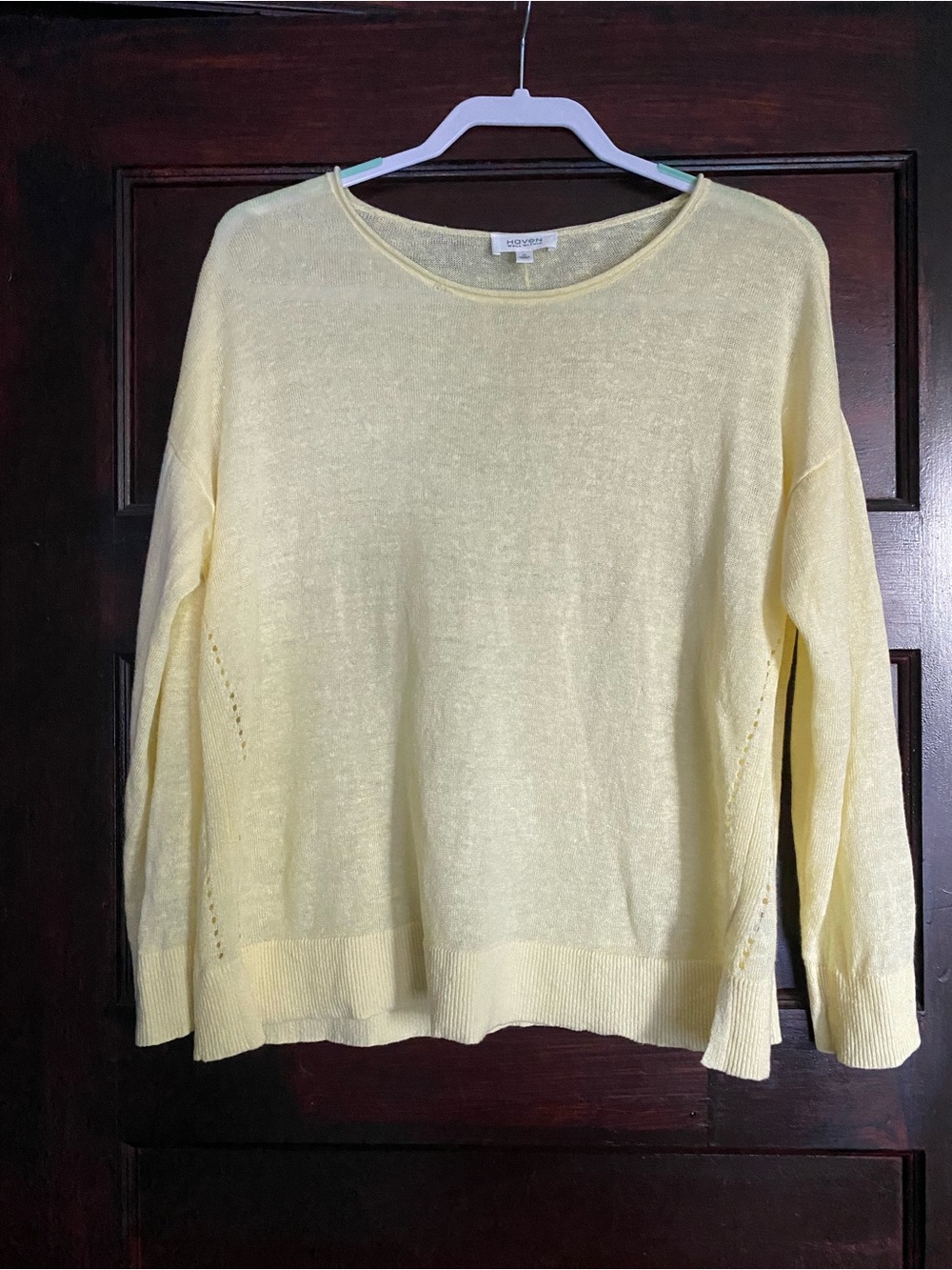 Haven Well Within 100% Linen Lightweight Sweater - Soft Yellow - Medium